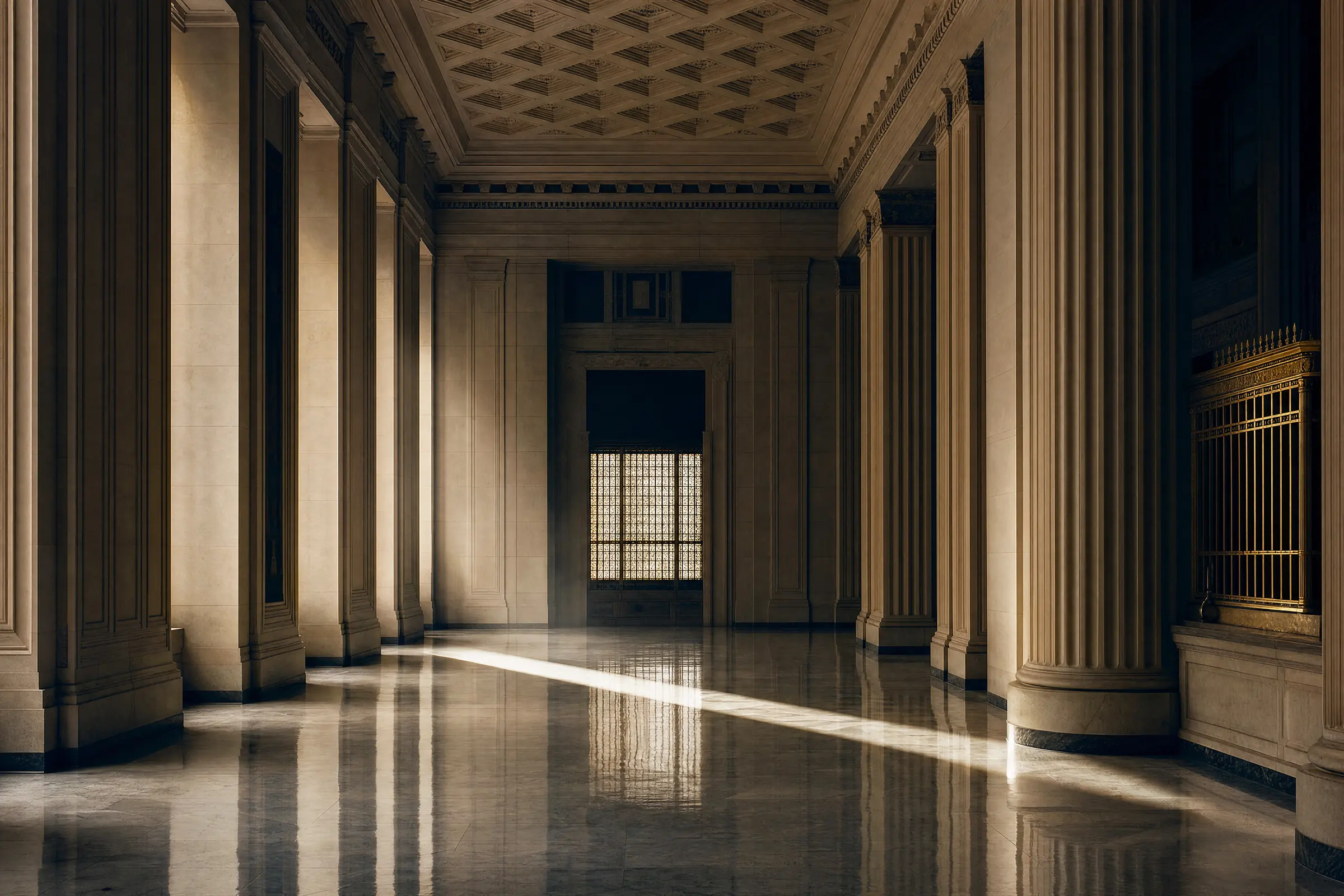 A pre-war banking hall